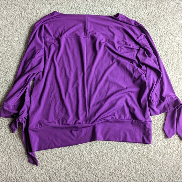 The Limited Open Tie Sleeve Detail Top GUC Purple - Picture 2 of 4